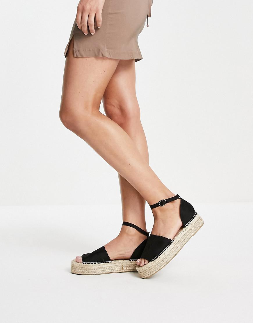 CZARNE ESPADRYLE PLATFORMA