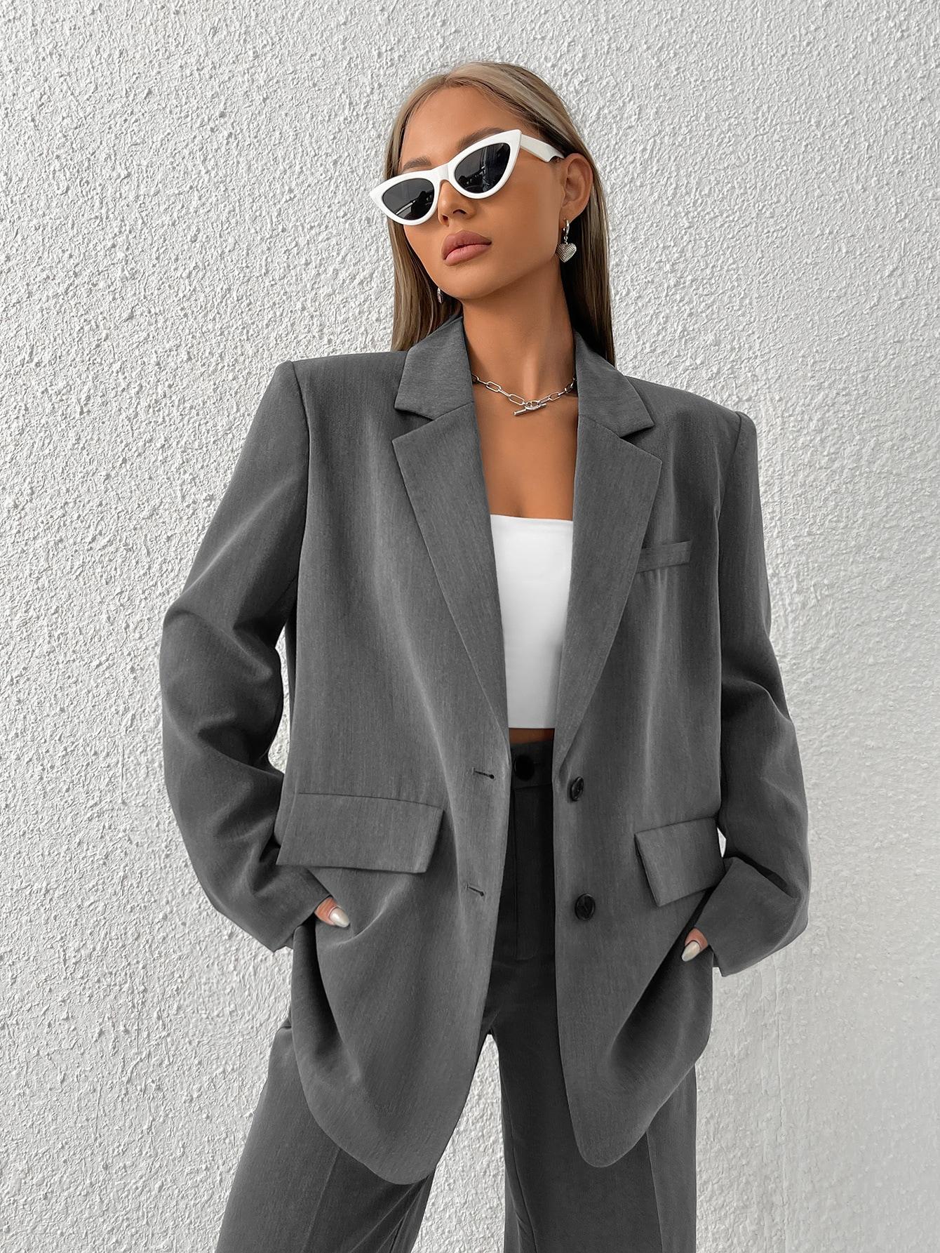 SZARA MARYNARKA OVERSIZE