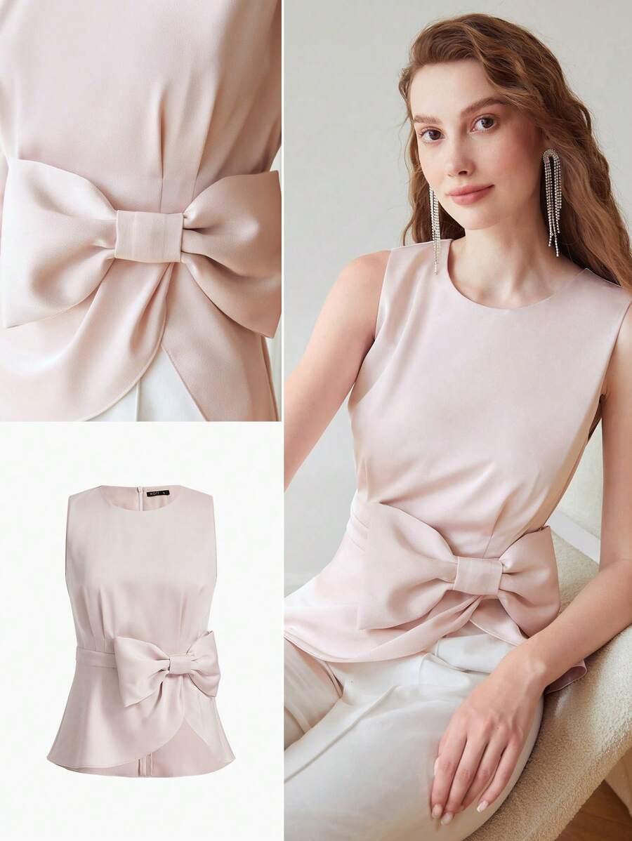 ELEGANCKA BLUZKA DAMSKA Z KOKARDĄ