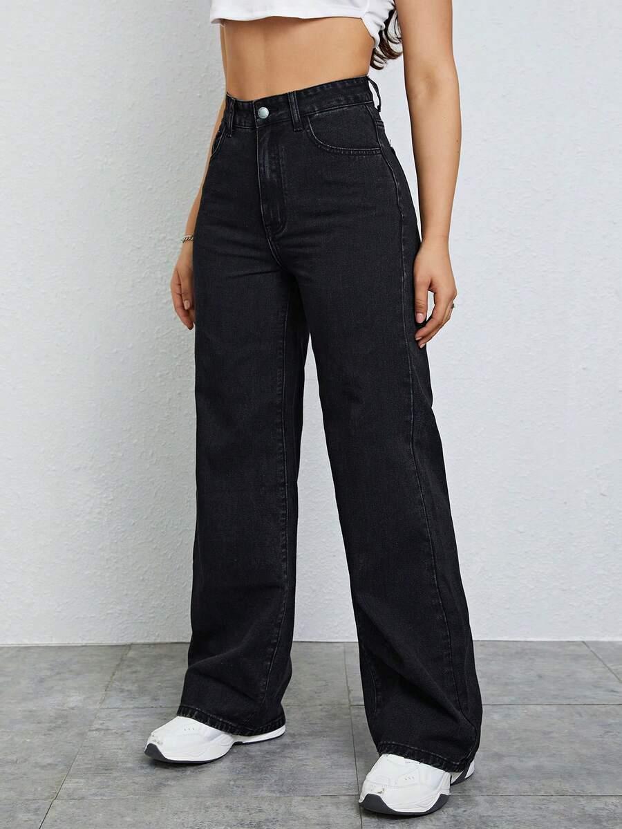 CZARNE SPODNIE JEANS
