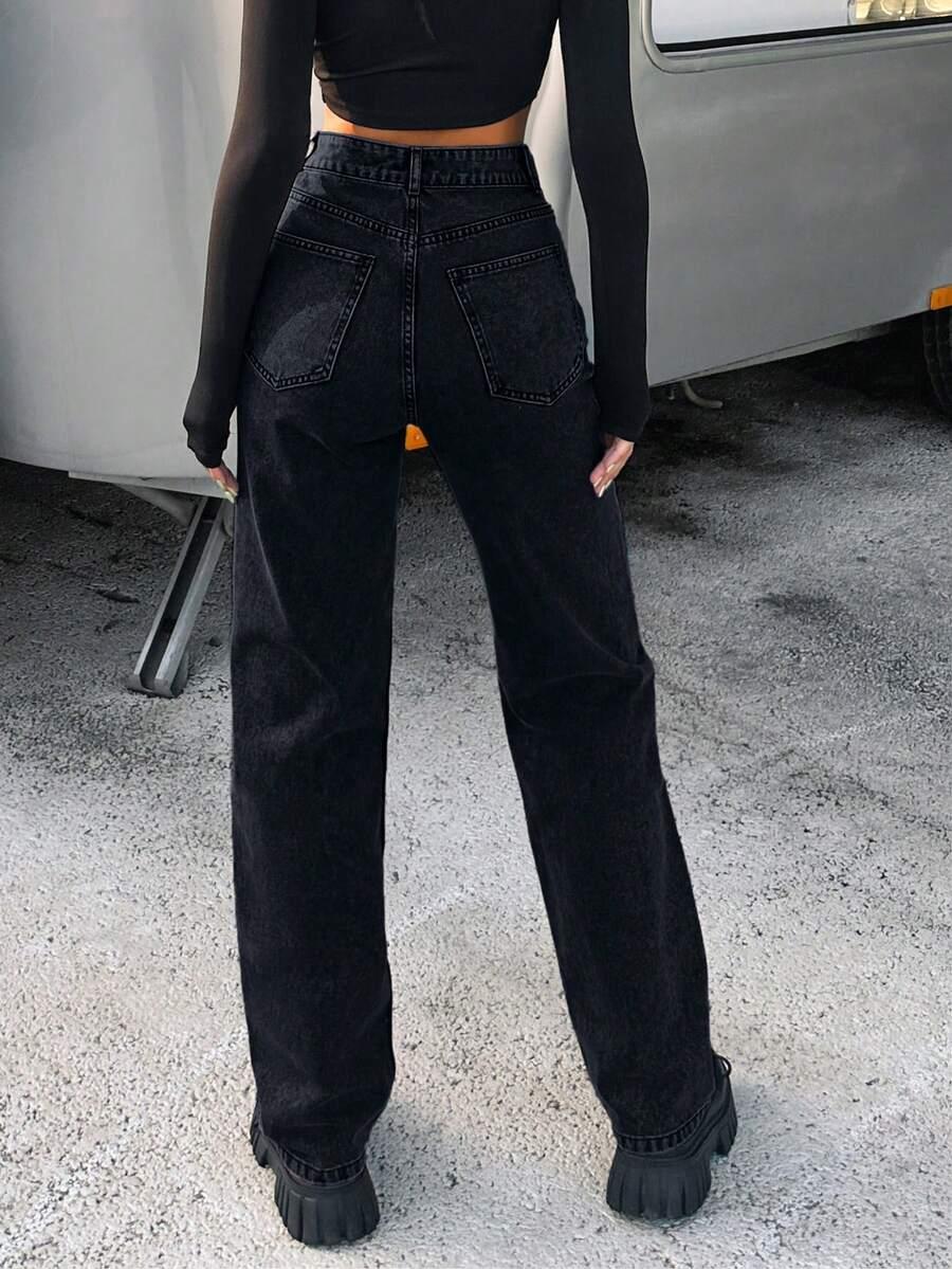 CZARNE SPODNIE JEANS