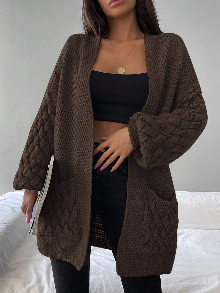 BRĄZOWY SWETER KARDIGAN