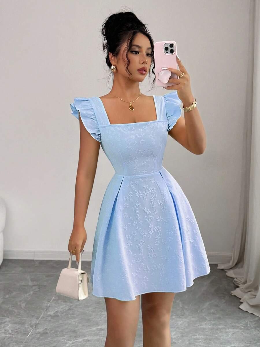 niebieska mini sukienka