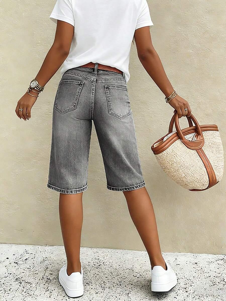 szare spodenki jeans 
