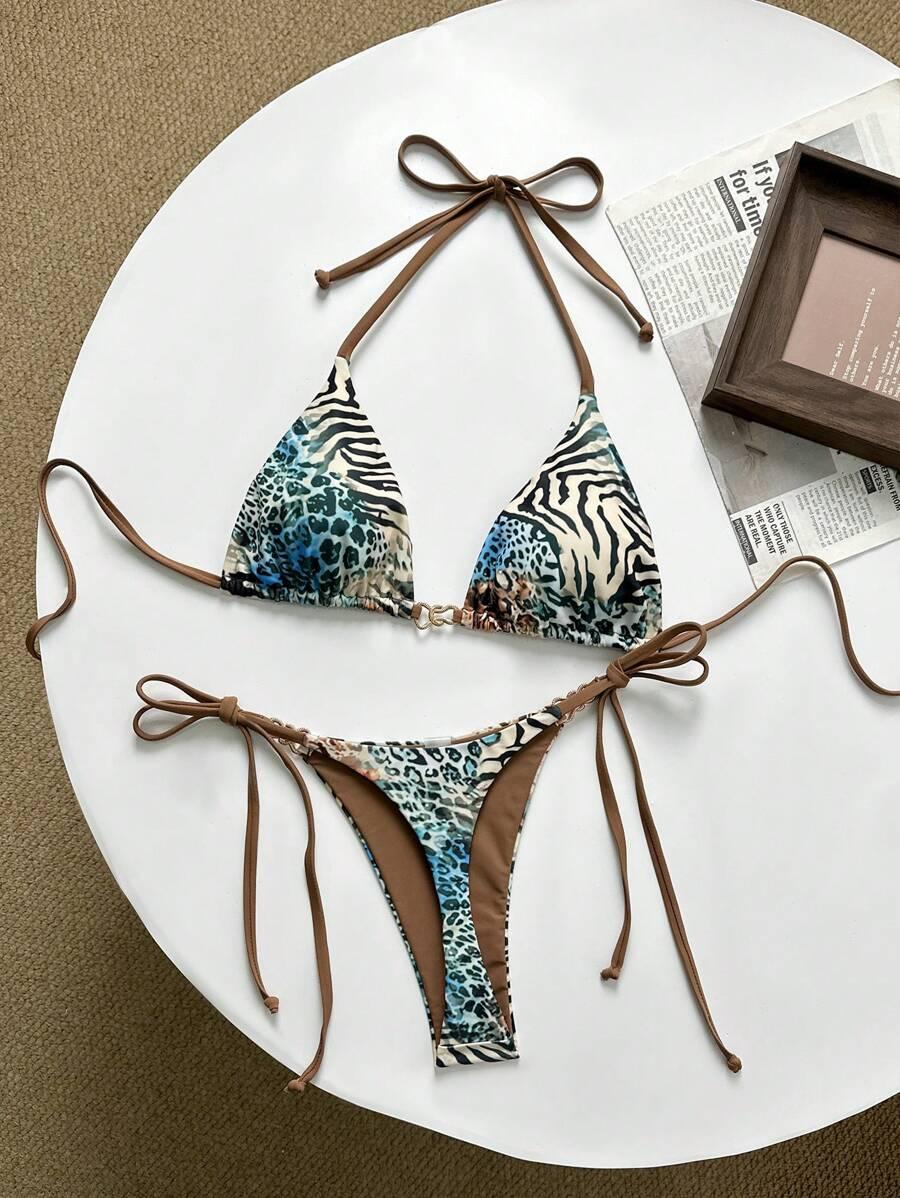 DWUCZĘŚCIOWY STRÓJ KĄPIELOWY ANIMAL PRINT