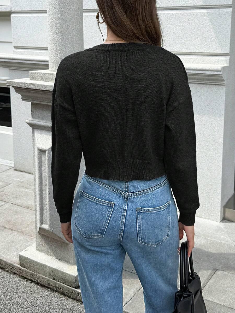 CZARNY SWETER KARDIGAN