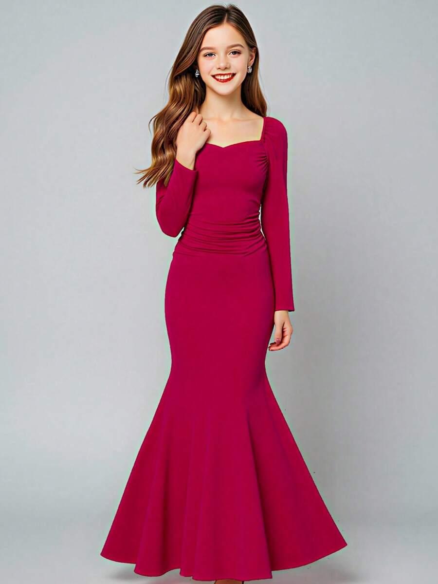CZERWONA MAXI SUKIENKA