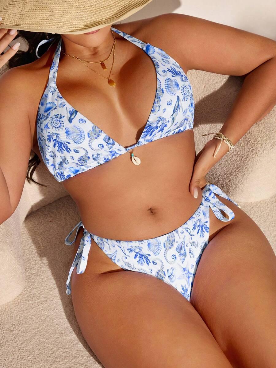 WIĄZANY DÓŁ OD BIKINI PRINT