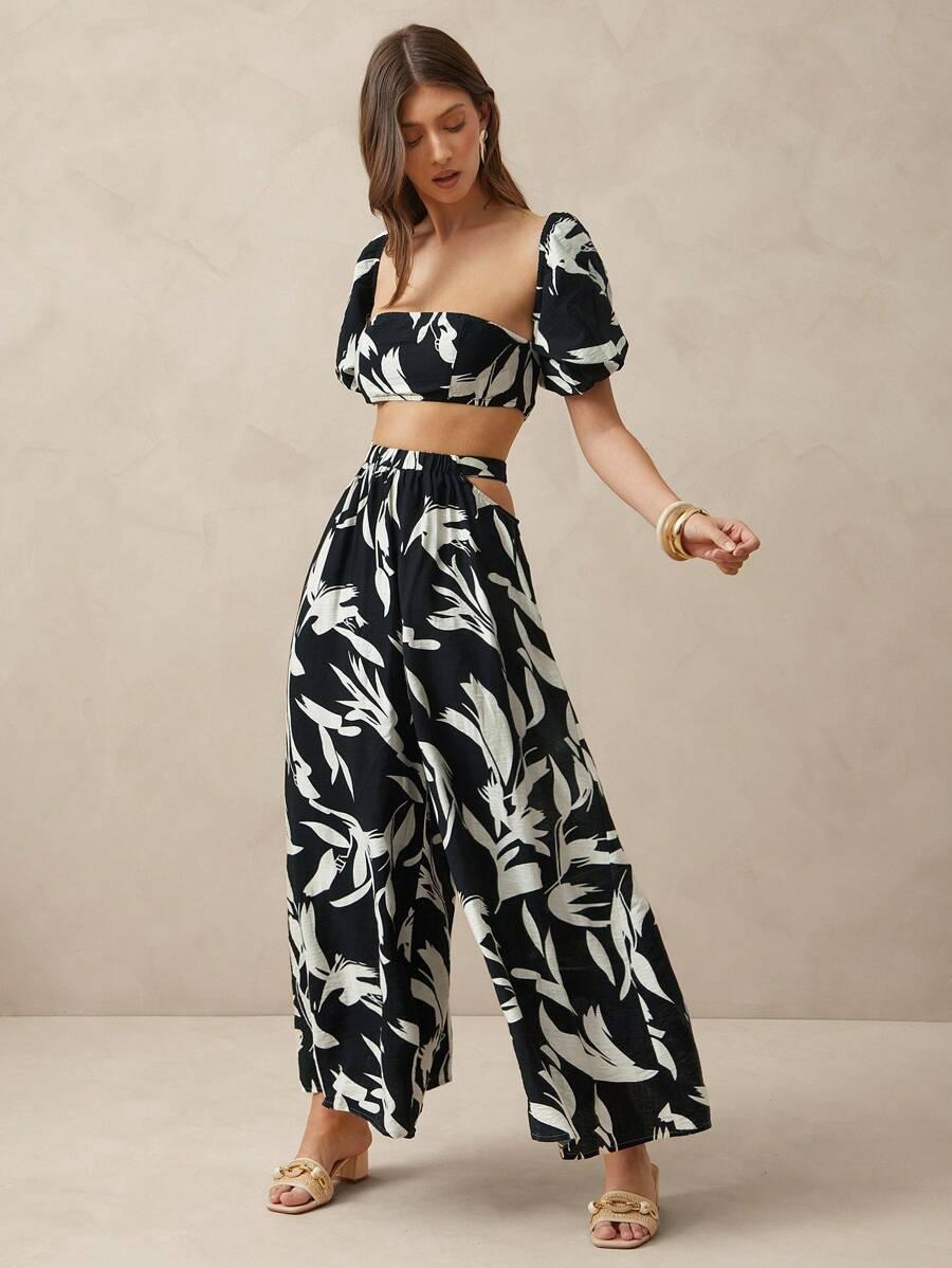 top tropical print 