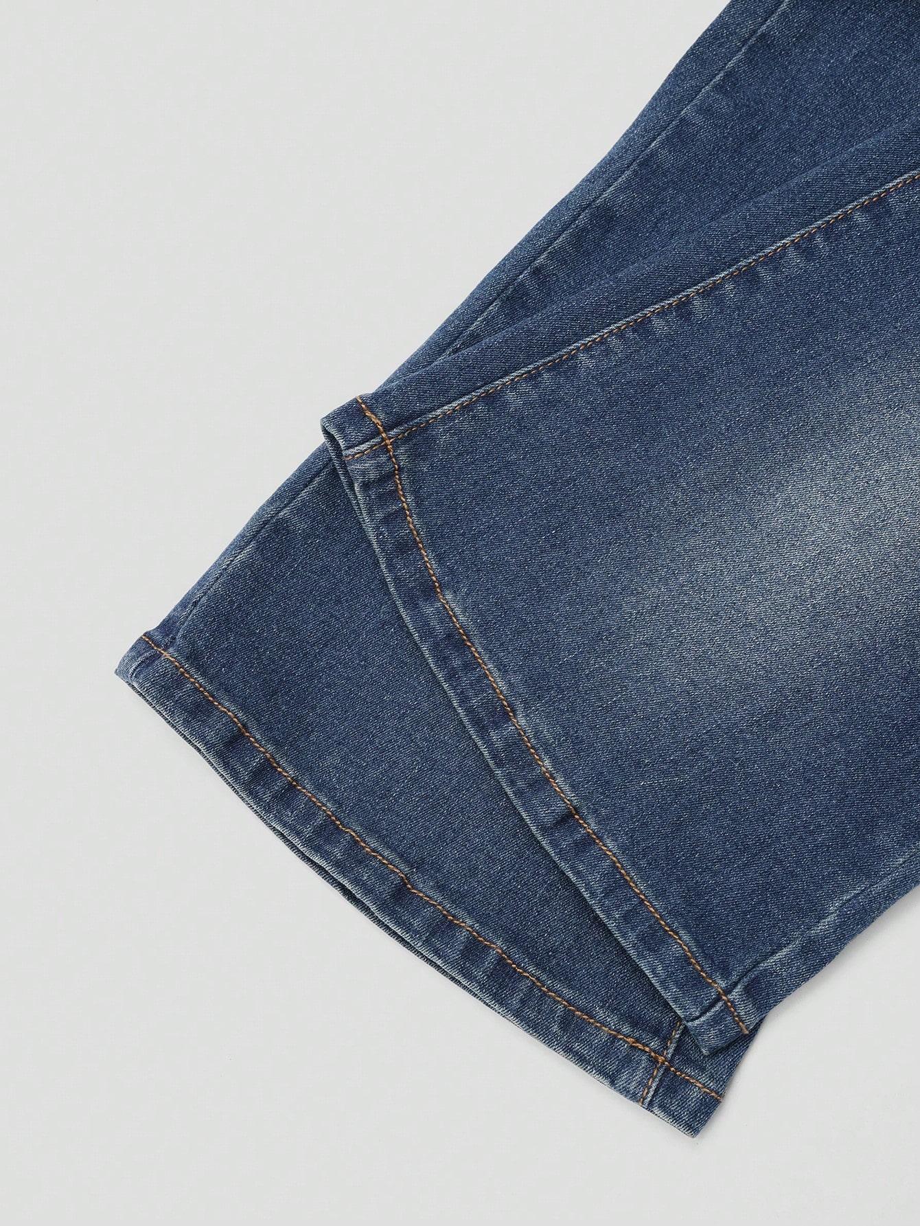 niebieskie spodnie jeans dzwony