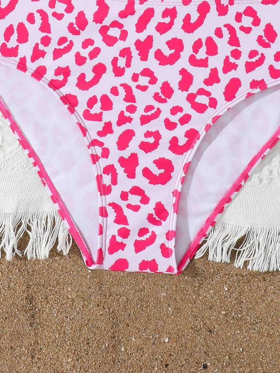 dwuczęściowy strój kąpielowy animal print