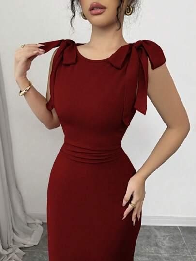czerwona maxi sukienka