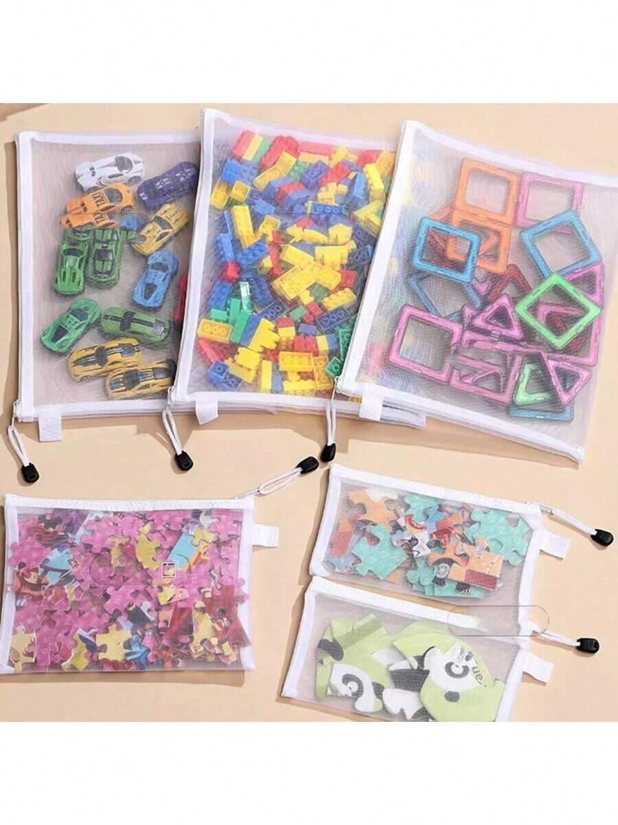 transparentny organizer siateczka zamek 5-pack