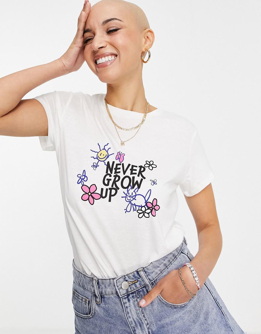 biały t-shirt nadruk 