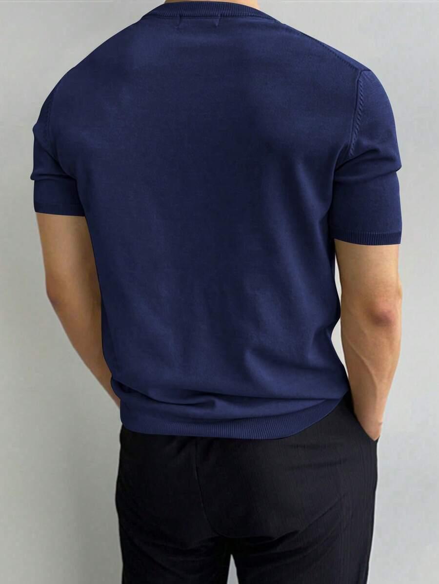 granatowy T-SHIRT KRÓTKI RĘKAW 