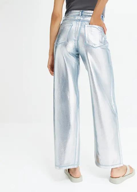 PROSTE SPODNIE JEANS połysk 