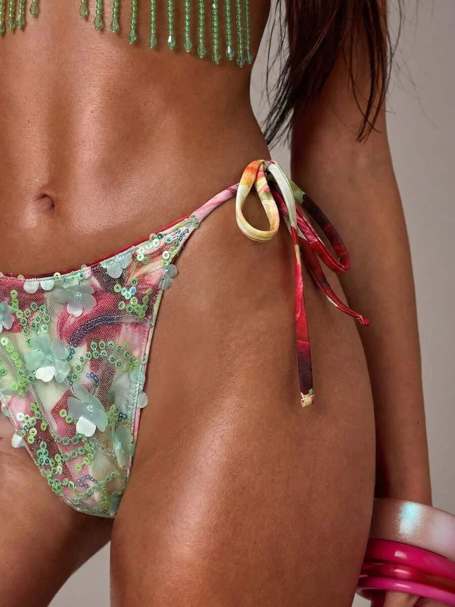 DÓŁ OD BIKINI PRINT KWIATY