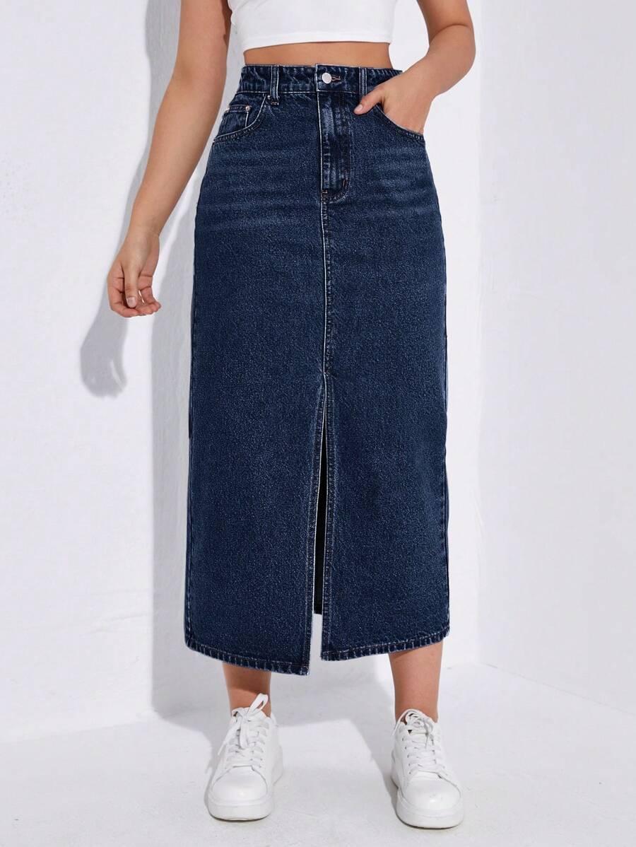 MIDI SPÓDNICA JEANS 