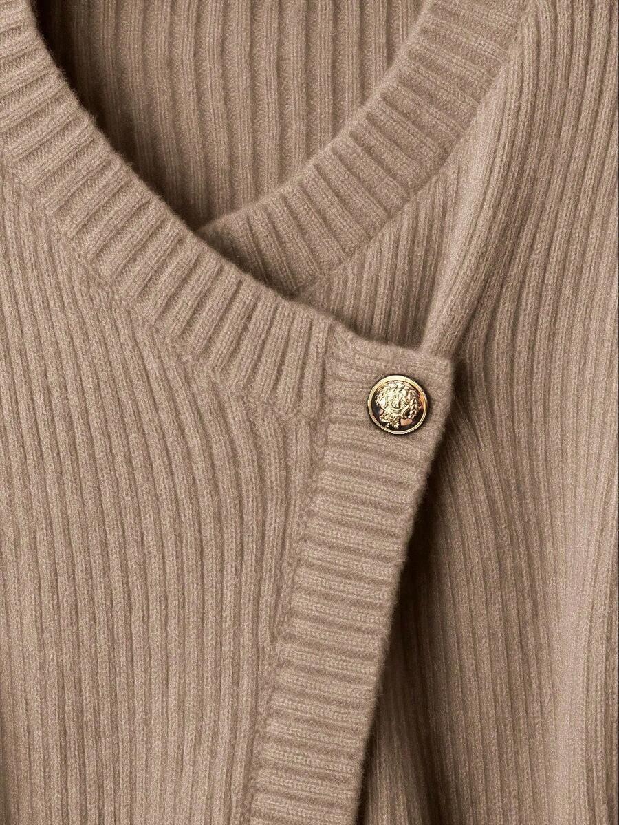 BRĄZOWY SWETER WIĄZANIE