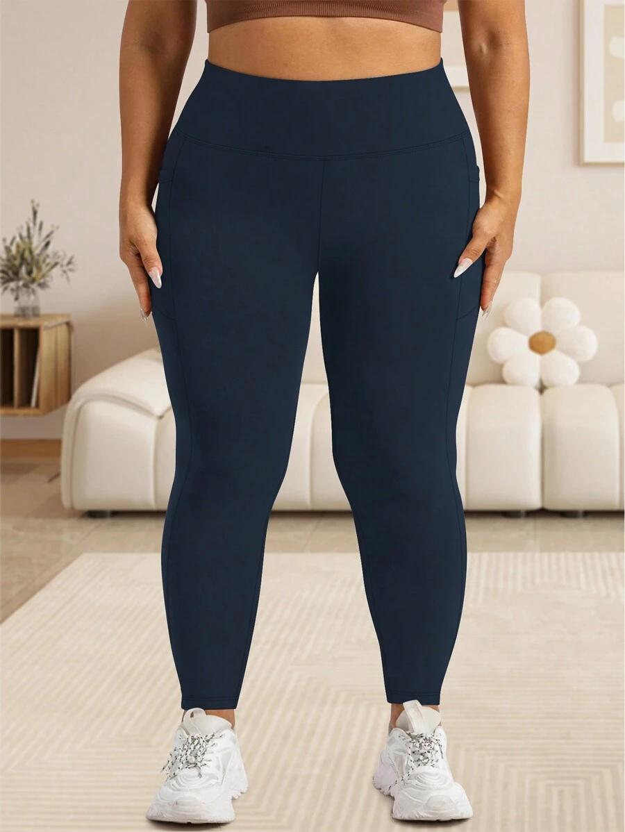 NIEBIESKIE LEGGINSY WYSOKI STAN