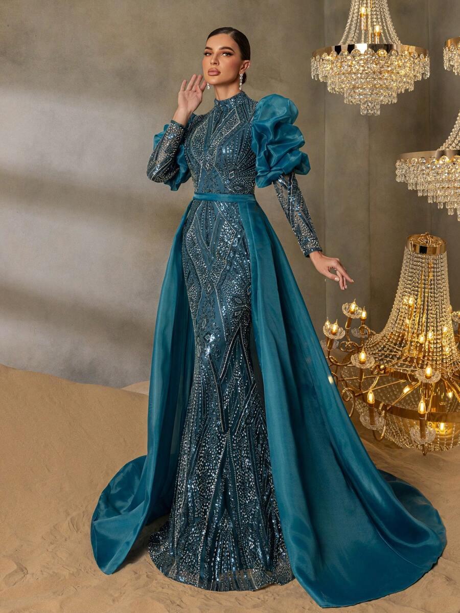 NIEBIESKA MAXI SUKIENKA