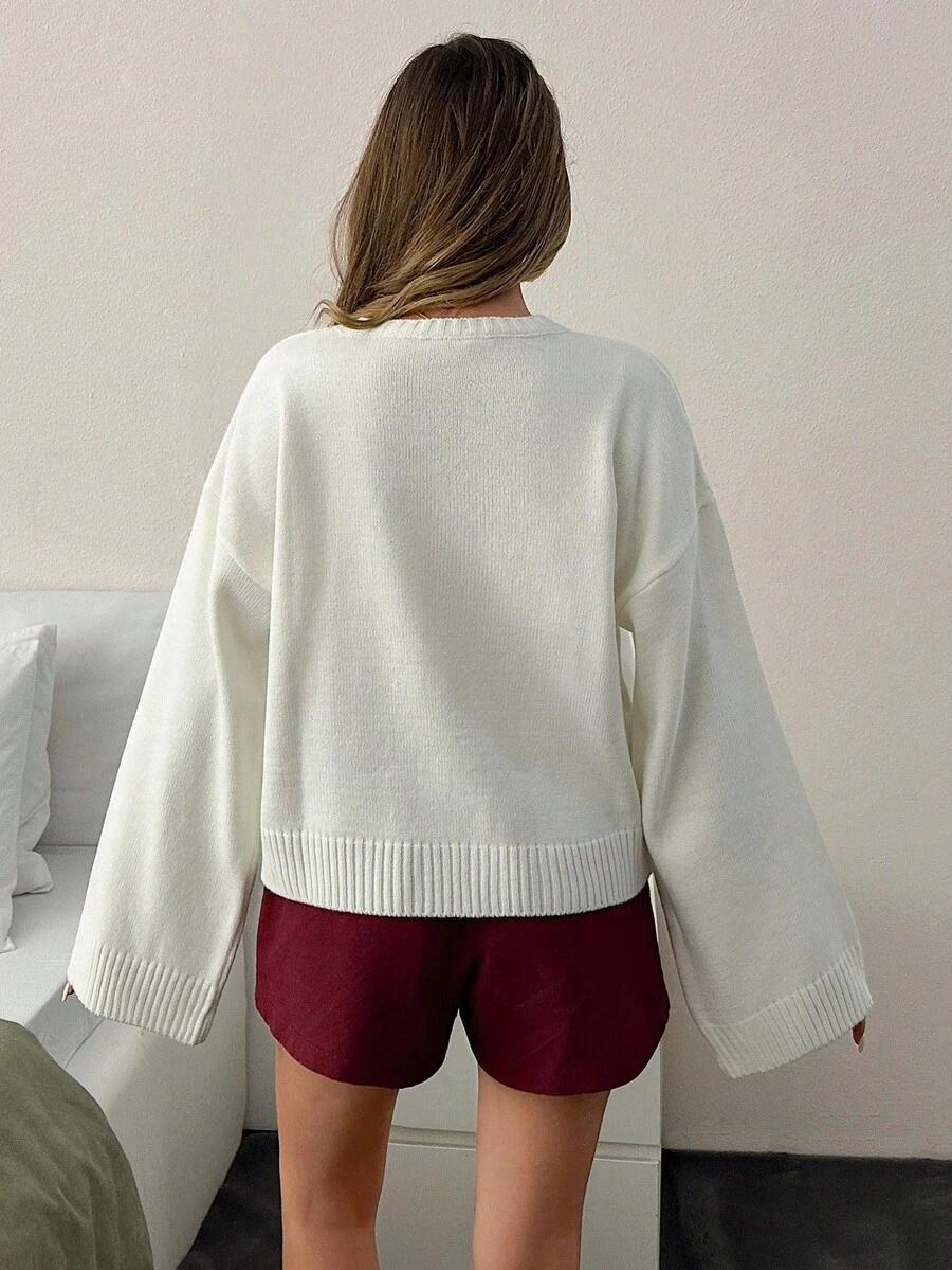ECRU SWETER PRINT