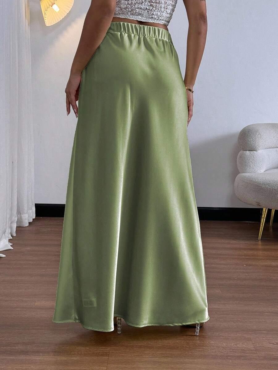 zielona maxi spódnica