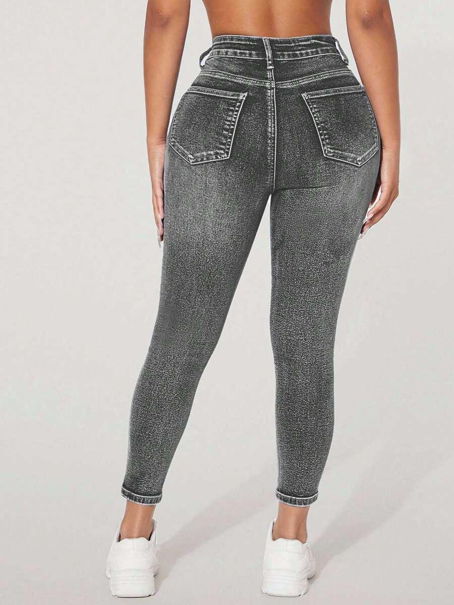 szare spodnie jeans 