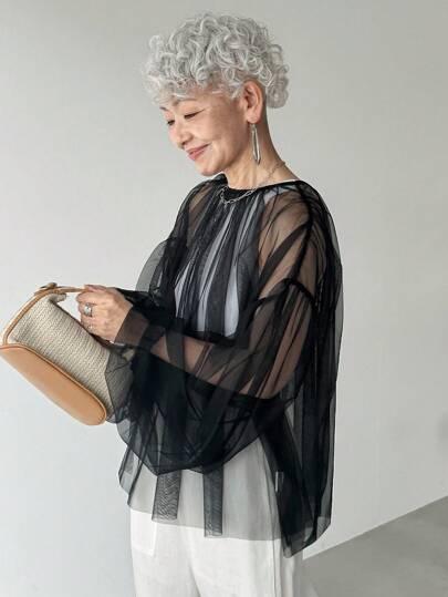 czarna bluzka siateczka
