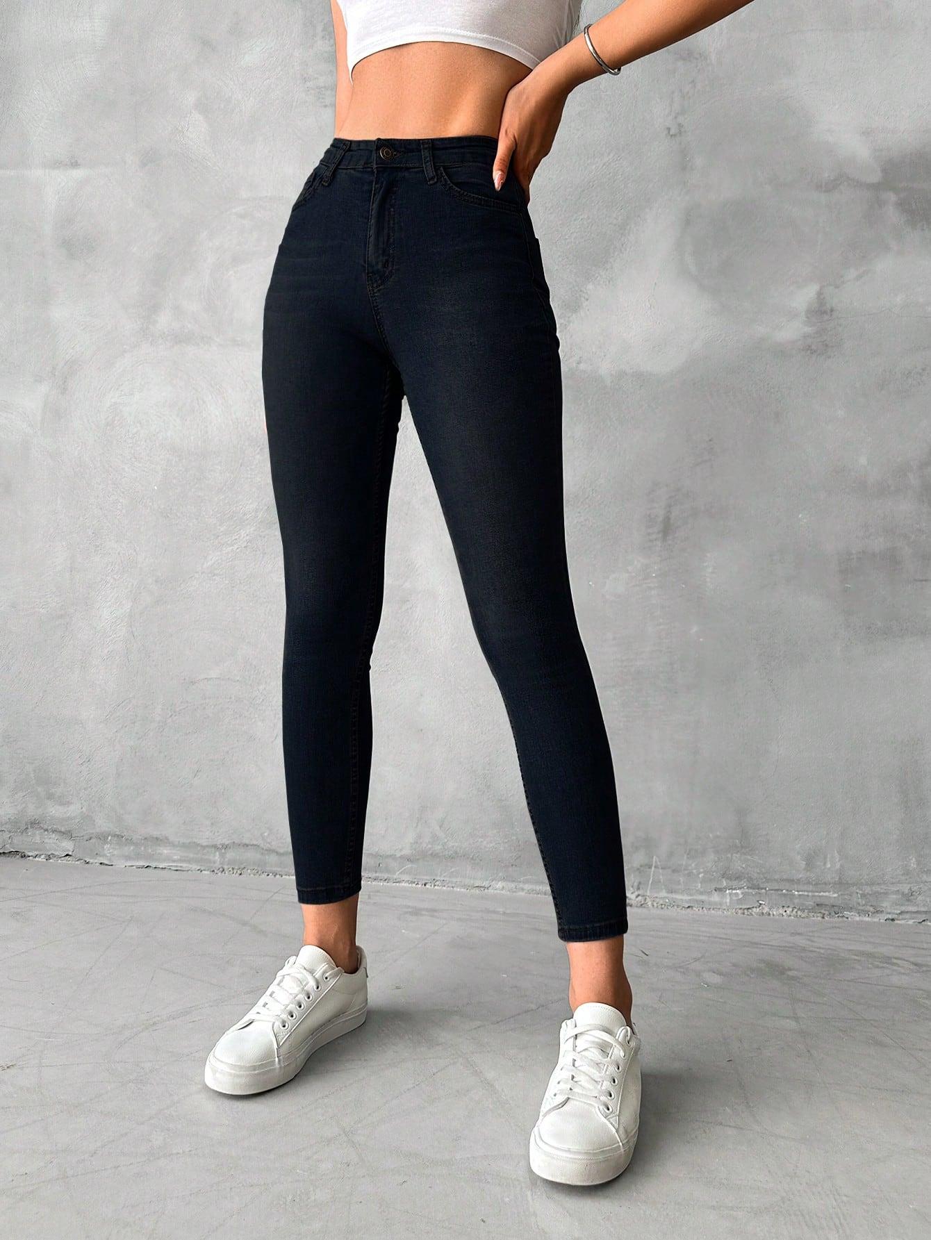 CZARNE SPODNIE JEANS