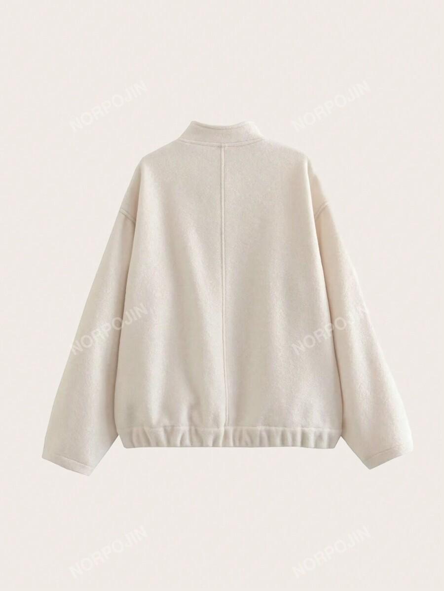 BEŻOWA KURTKA BOMBER STÓJKA