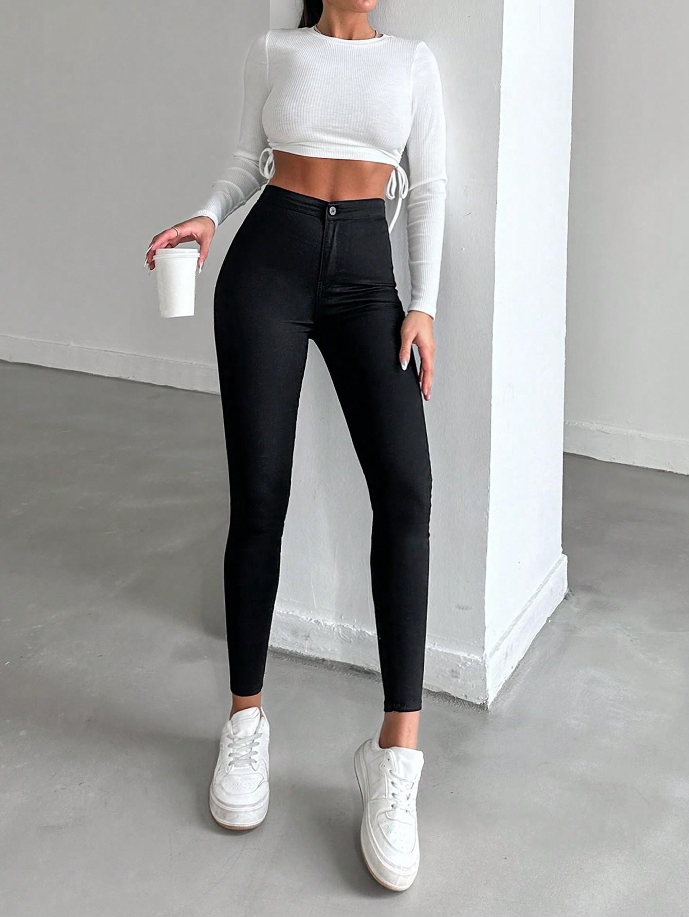 CZARNE SPODNIE JEANS RURKI