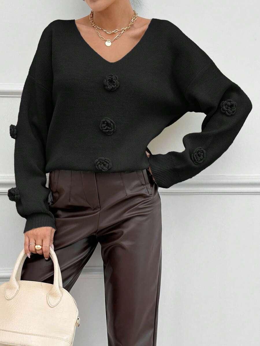 czarny sweter dzianina