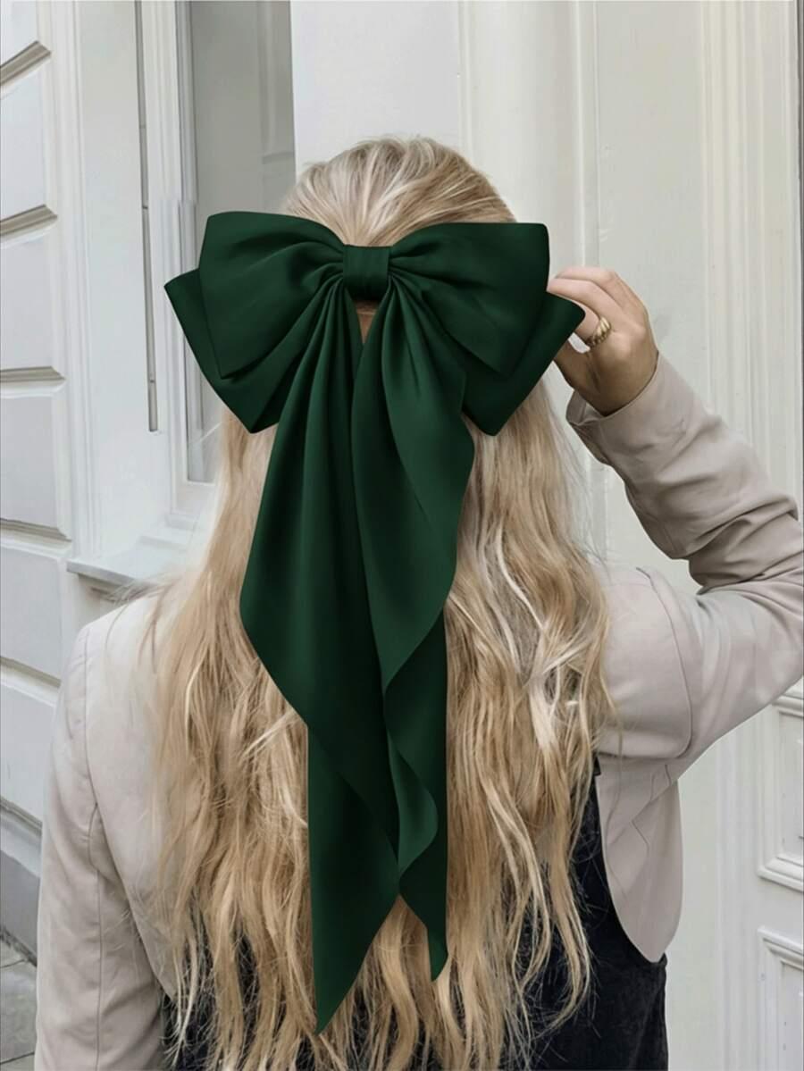 zielona spinka kokarda