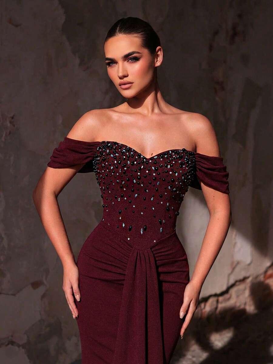 BORDOWA MAXI SUKIENKA