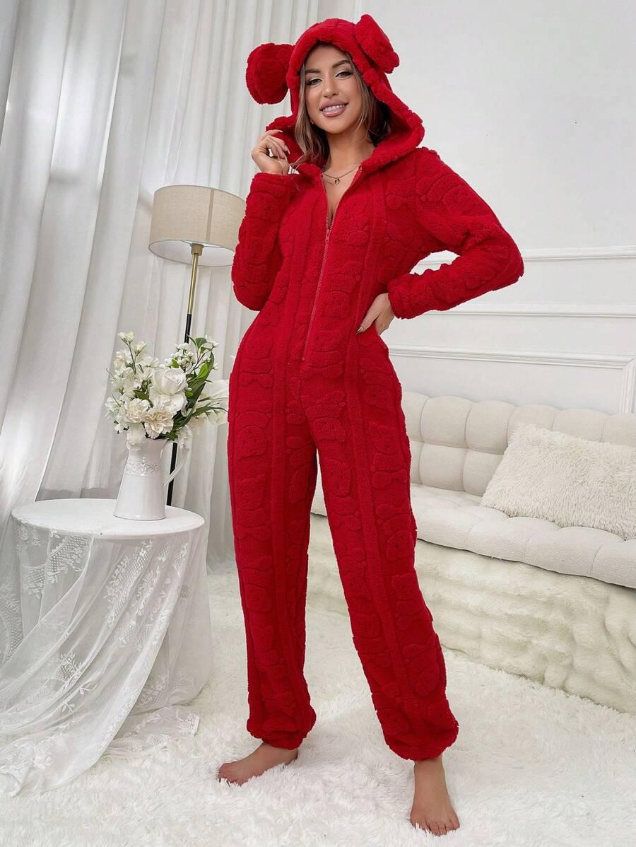 CZERWONE ONESIE Z USZAMI