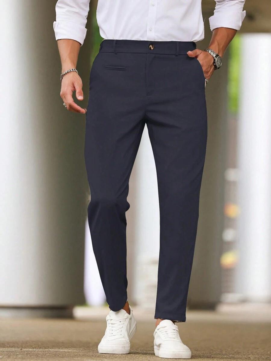GRANATOWE SPODNIE CASUAL