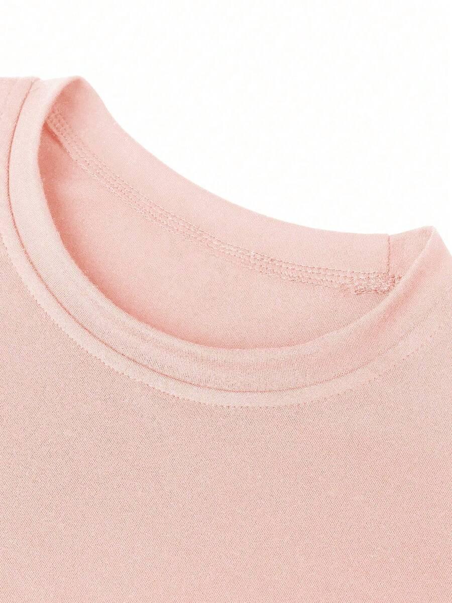 RÓŻOWY T-SHIRT OVERSIZE PRINT