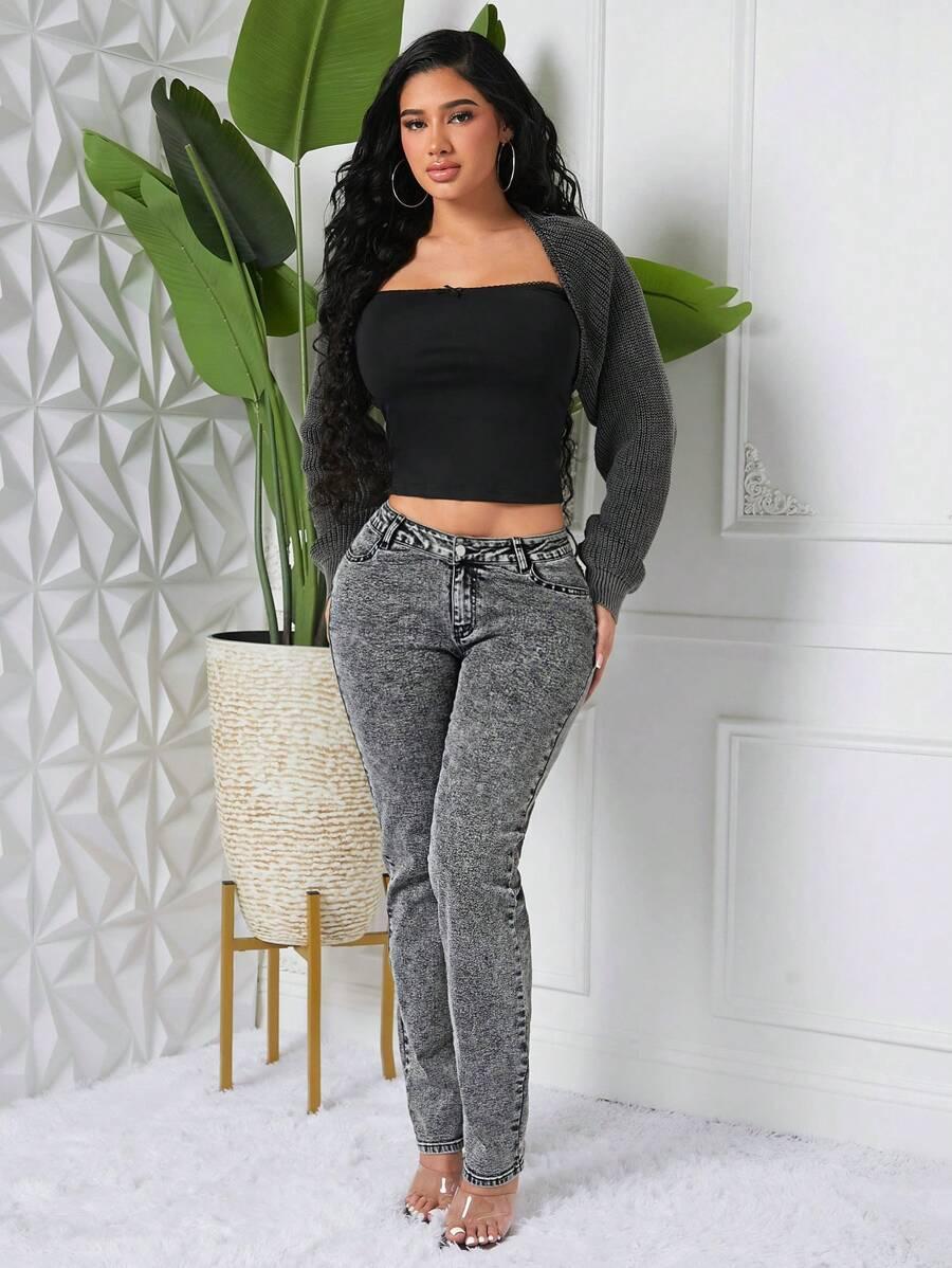 szare spodnie jeans 