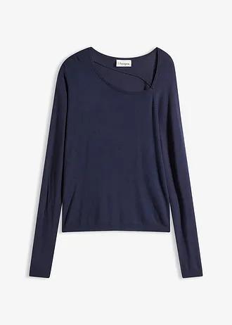 SWETER DAMSKI WISKOZOWY OKRĄGŁY DEKOLT LUŹNY FASON DŁUGI RĘKAW
