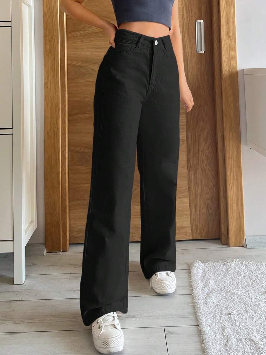 CZARNE SPODNIE JEANS