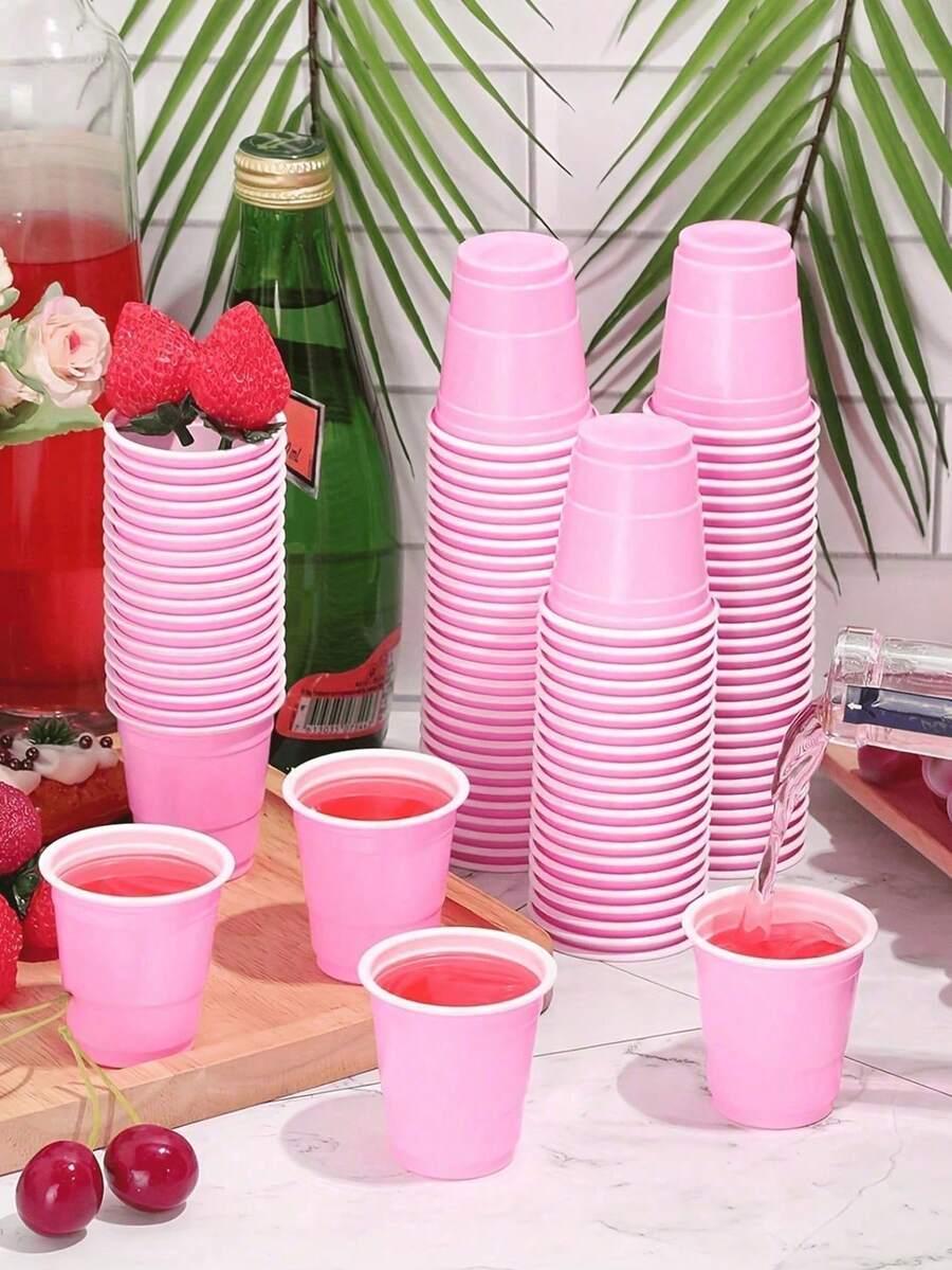 RÓŻOWE PLASTIKOWE KUBECZKI 10-pack