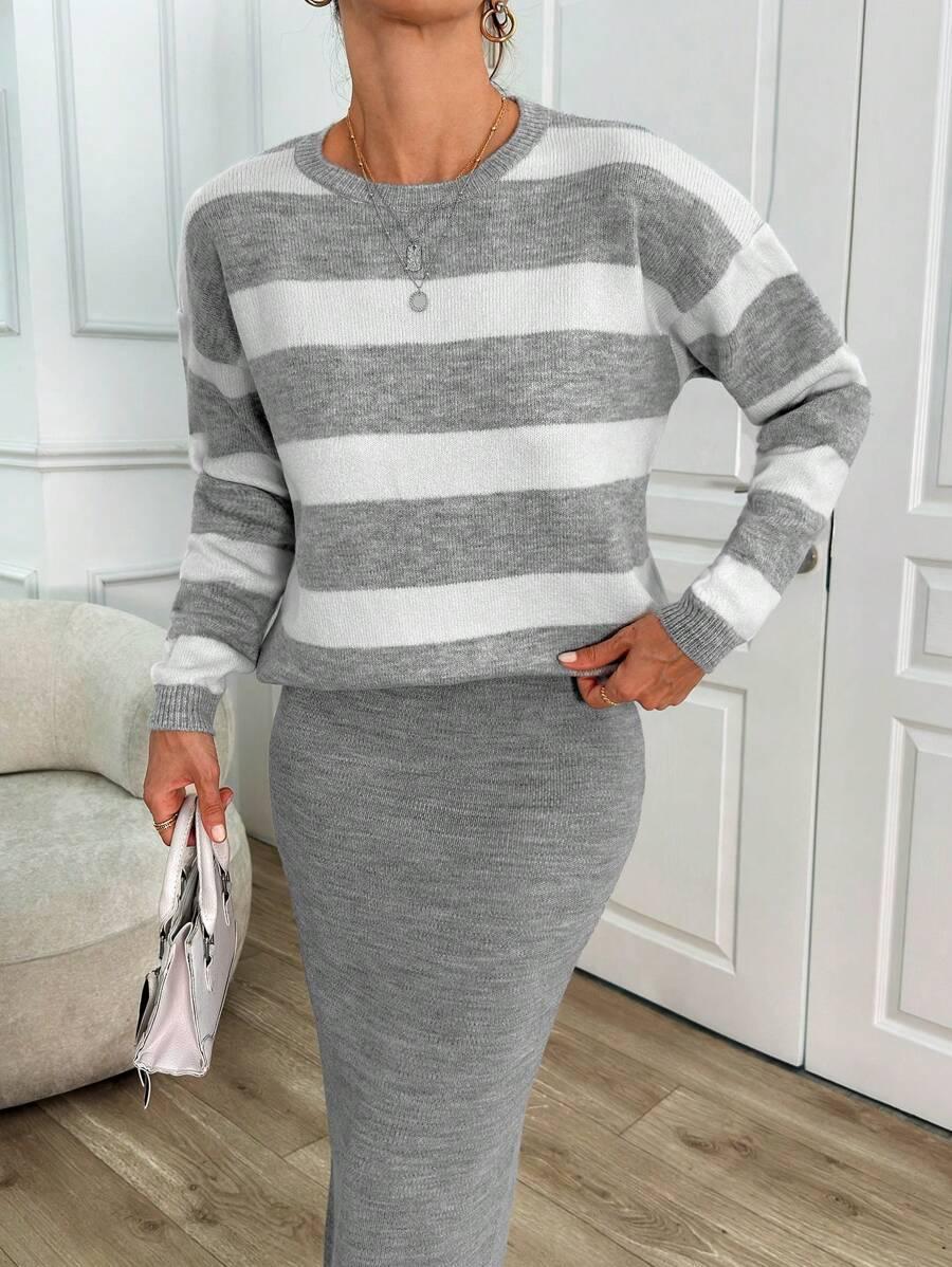 KOMPLET SWETER SPÓDNICA 