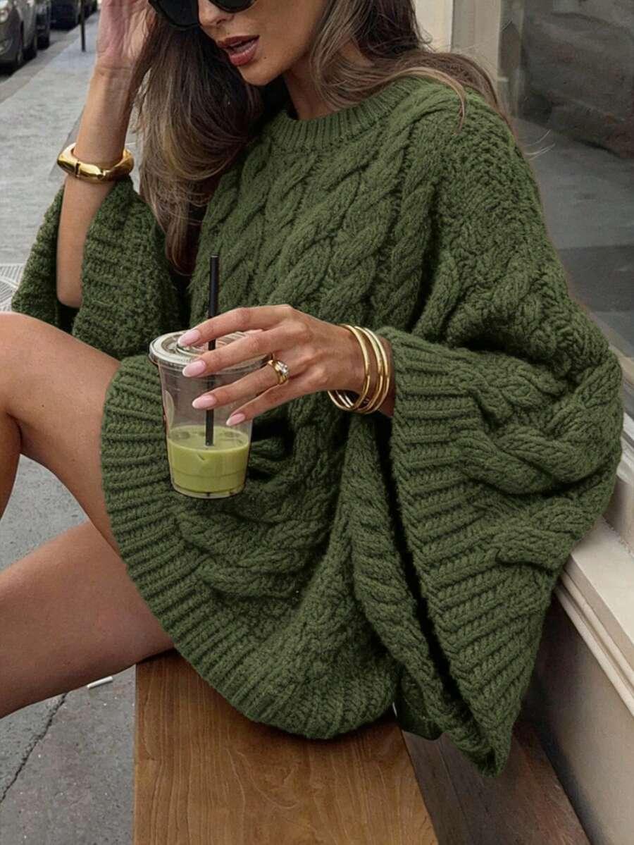 zielony sweter oversize