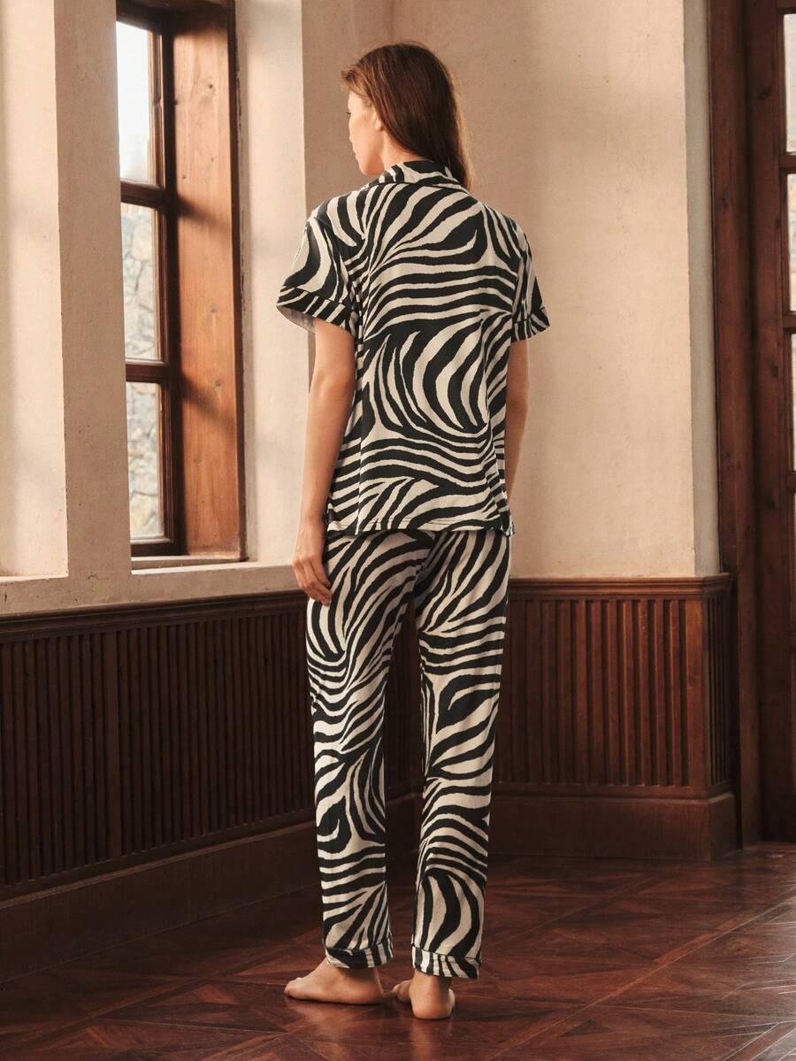piżama koszula spodnie animal print
