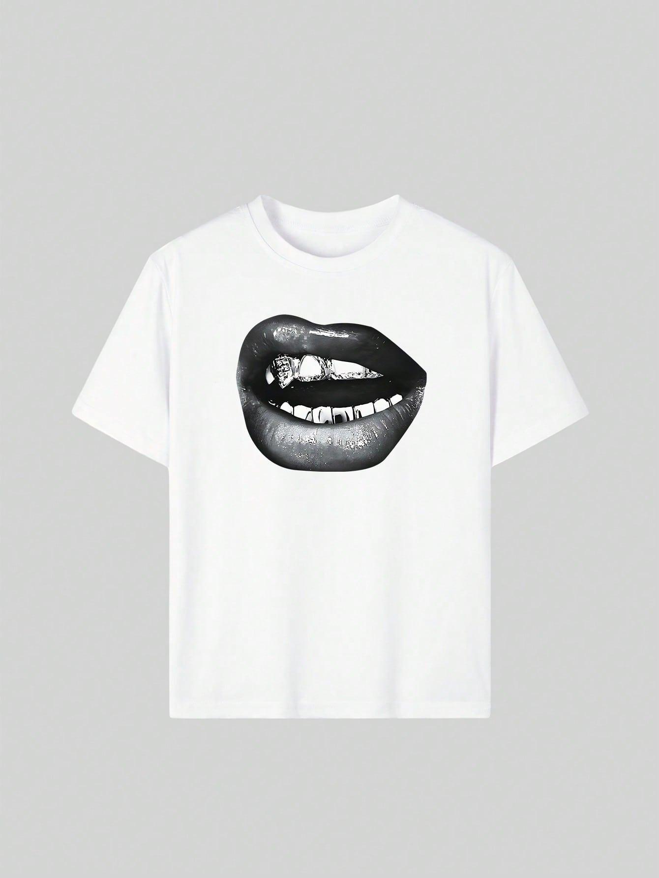 BIAŁY T-SHIRT PRINT