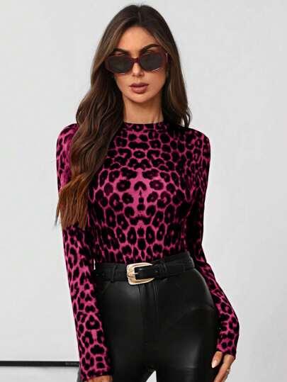 BLUZKA Z DŁUGIM RĘKAWEM ANIMAL PRINT