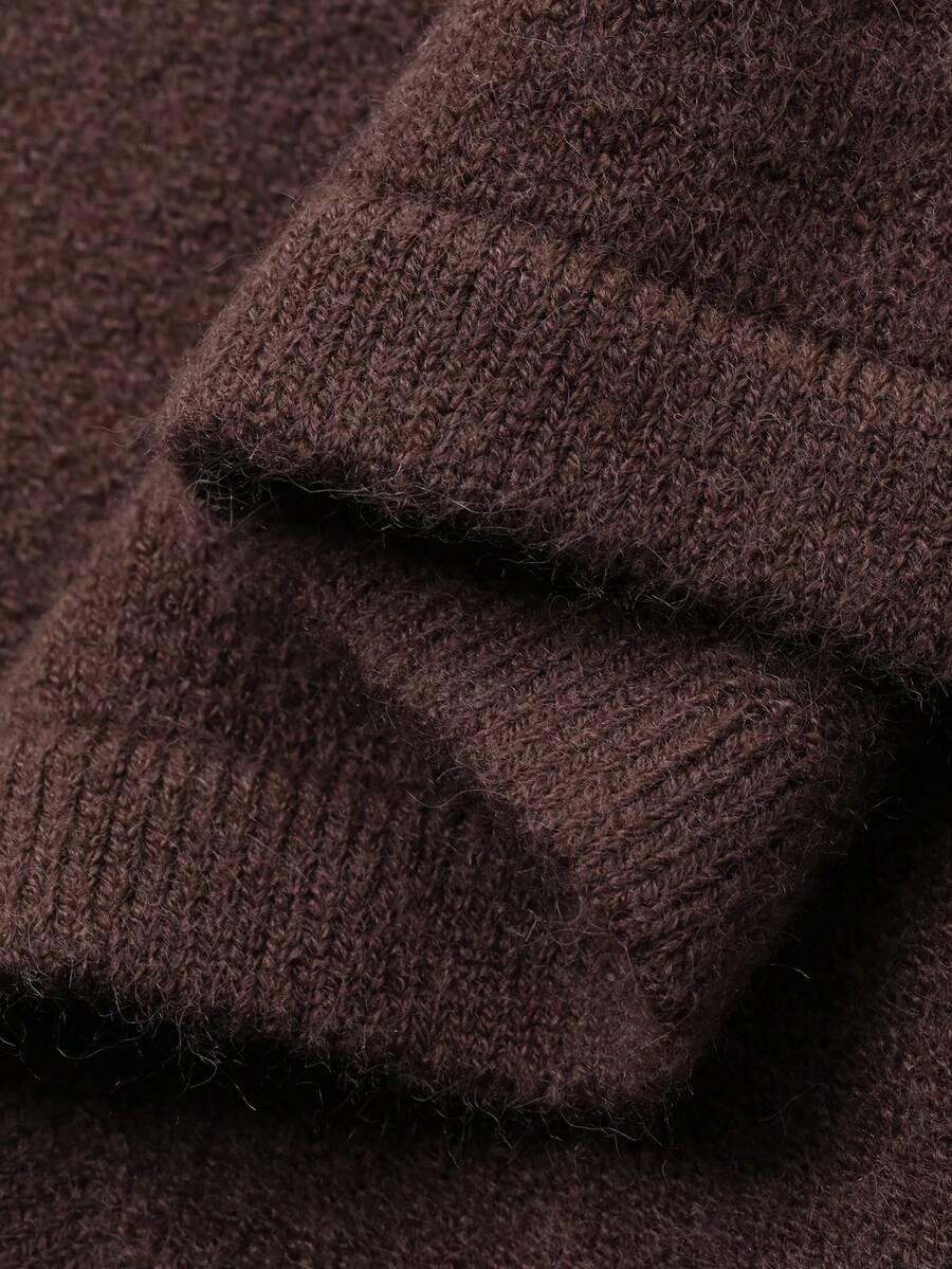 BRĄZOWY SWETER DŁUGI RĘKAW