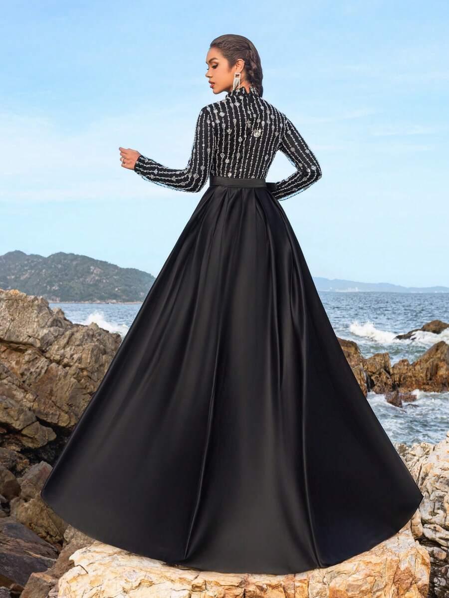 CZARNA MAXI SUKIENKA