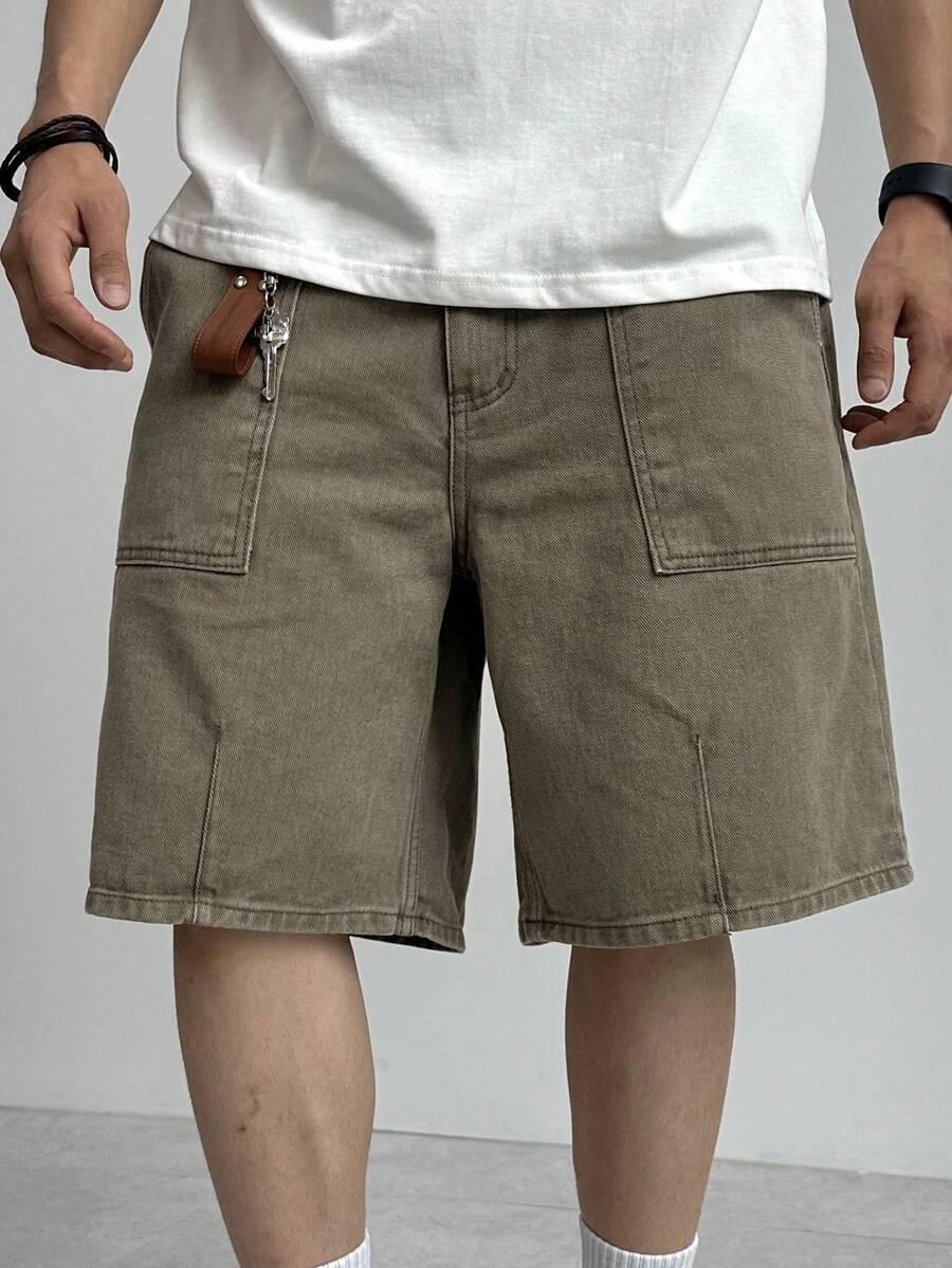 beżowe krótkie spodenki jeans 